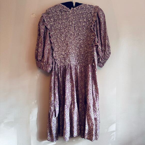 Sea LAVENDER Ida Puff-Sleeve retro y2k  knee length SunDress size XL - Picture 9 of 12